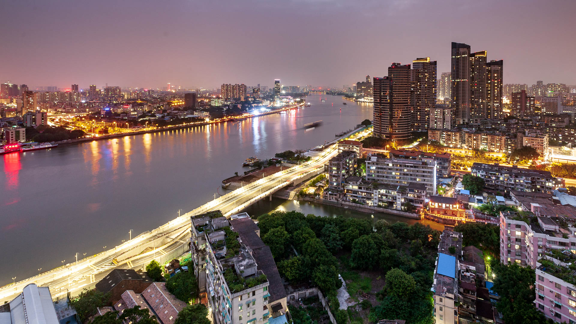 China — Guangdong, Guangzhou — aerial