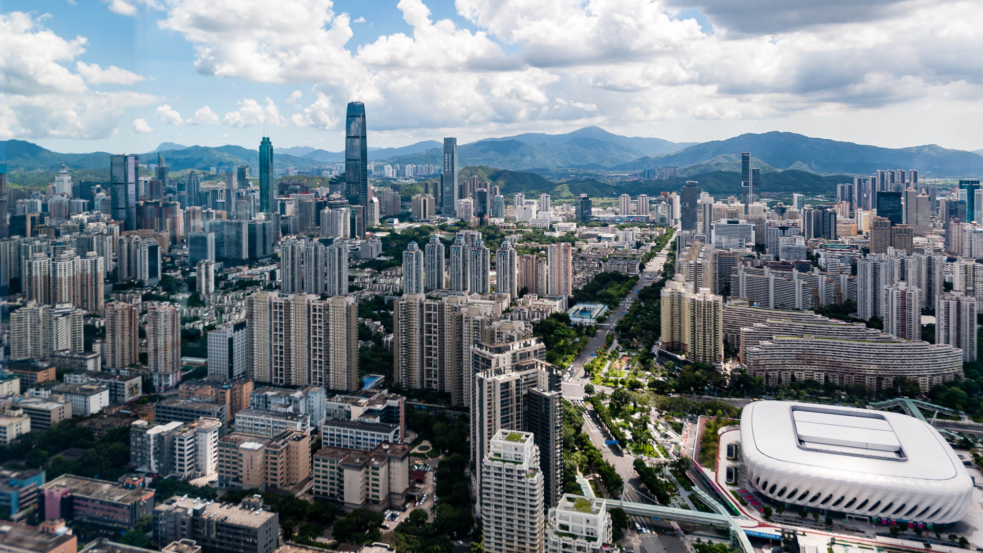 China — Shenzhen, Guangdong Province — aerial