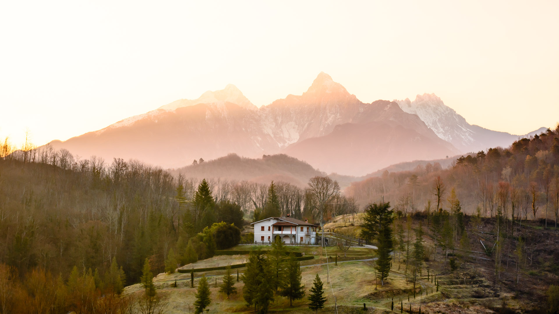 Italy — Piedmont (Cuneo area, likely near Monviso/Po Valley foothills) — landscape